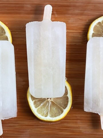Fresh homemade lemonade and honey whiskey in popsicle form!