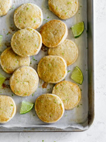 a baking sheet with best shortbread cookie recipe